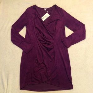 Purple Faux Suede Dress